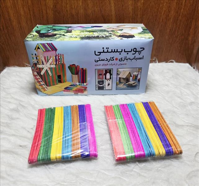 چوب بستنی رنگی جعبه دار