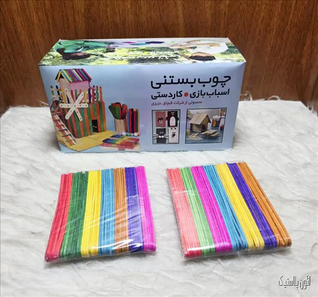 چوب بستنی رنگی جعبه دار